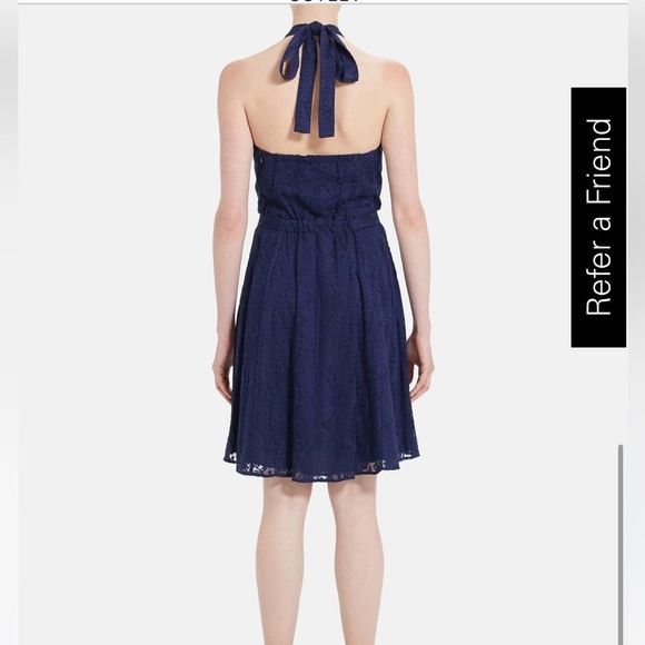 Theory Nayline Embroidered Navy Lace Dress - Picture 3 of 14